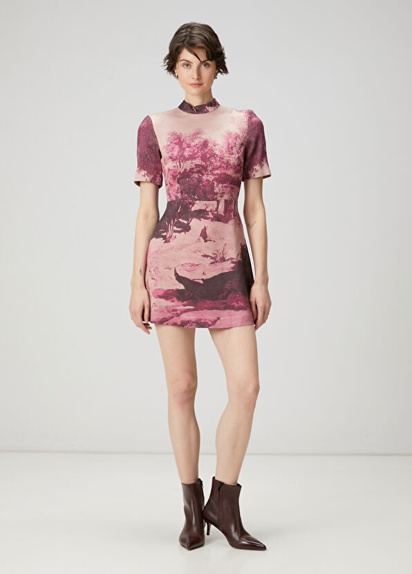 Beymen Club Plum Print Mini Dress - 1