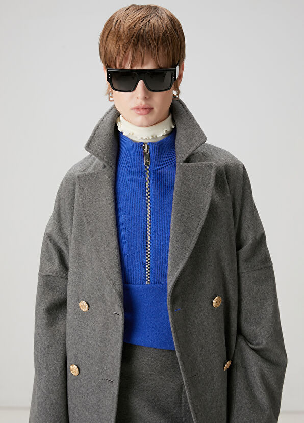 Beymen Club Gri Yün Palto - 4