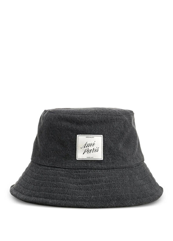 Ami Paris Black Women's Denim Bucket Hat - 1