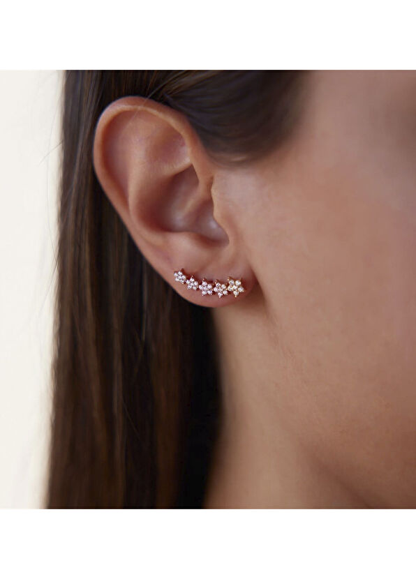 Hamza Yilmaz Jewelry Rose 14K Gold Women's Earrings - 2