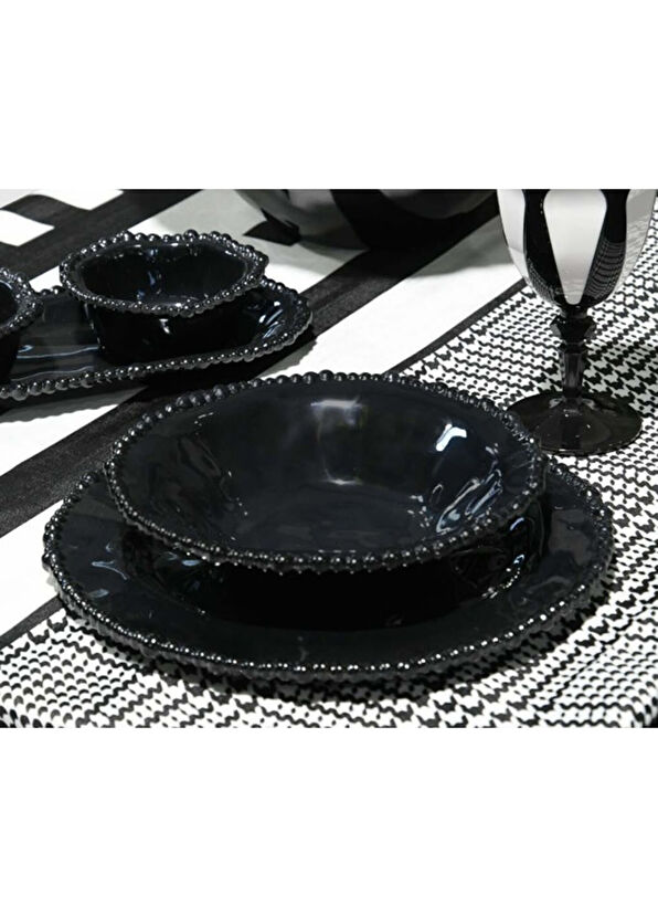 Baci Milano Joke Siyah Melamin Tatlı Tabağı - 2