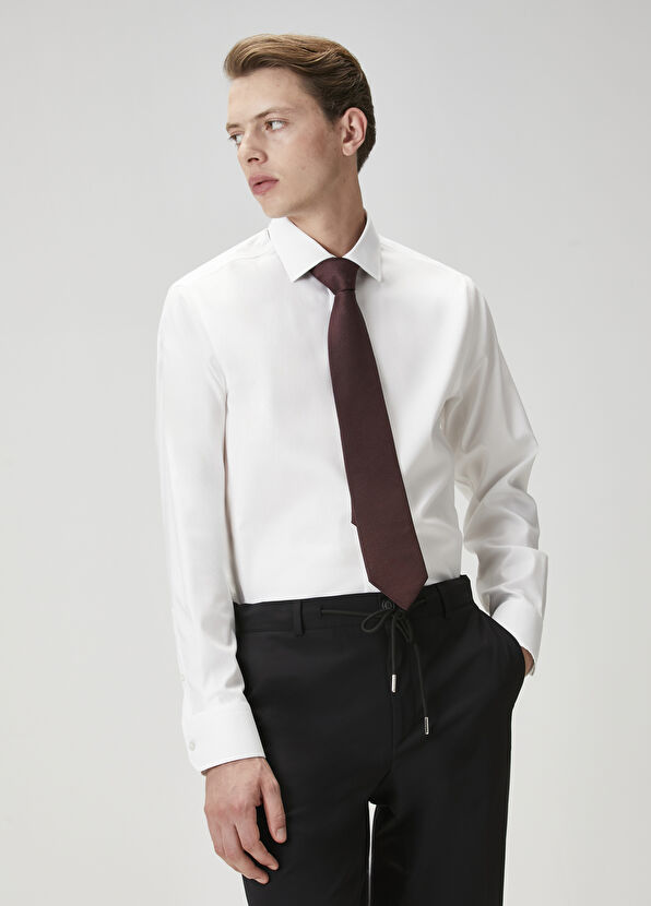 Beymen Club Slim Fit Beyaz Non-iron Twill Gömlek - 3