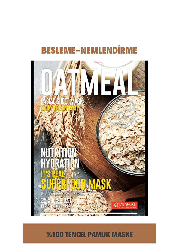 Dermal Oatemal Facial Sheet Mask Besleyici ve Nemlendirici Yulaf Yüz Maskesi 25 gr - 3