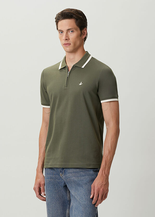 Beymen Club Khaki Ecru Polo Zippered Shirt - 2