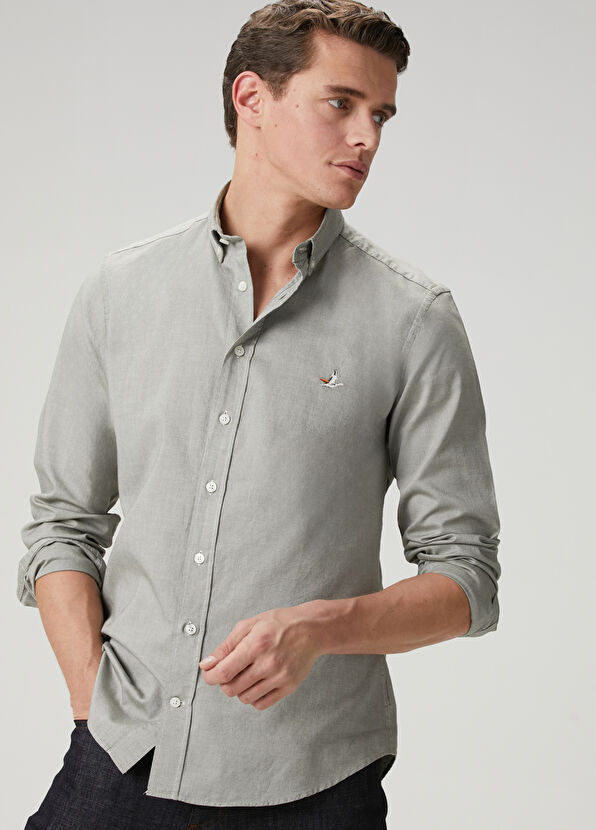 Beymen Club Slim Fit Light Khaki Oxford Shirt - 2