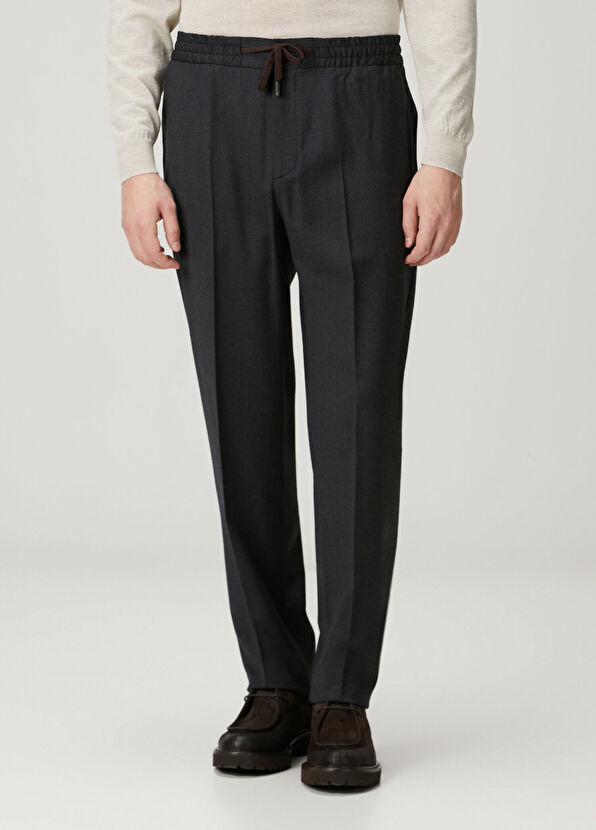 Maurizio Baldassari Grey Lanyard Wool Pants - 2