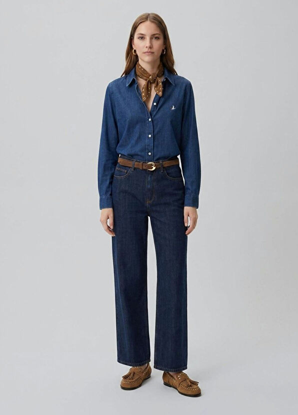Beymen Club Indigo Palazzo Jean Pantolon - 1