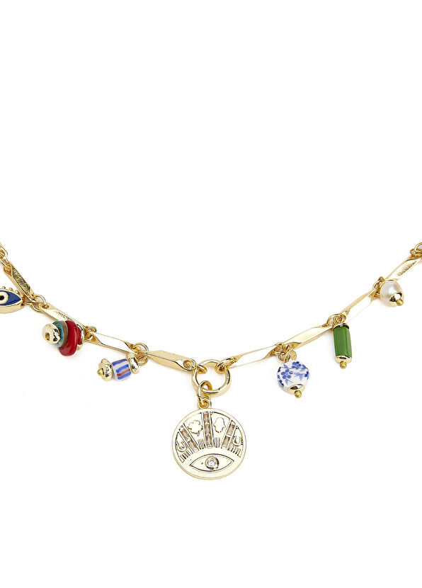 Beymen Club Gold Asymmetrical Plate Womens Necklace - 3