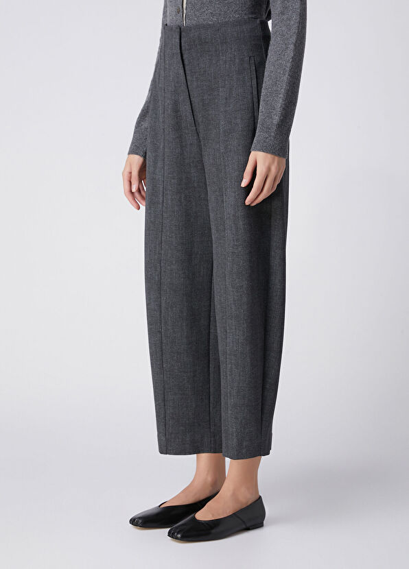 Beymen Club Barrel Fit Grey Mélange Trousers - 3