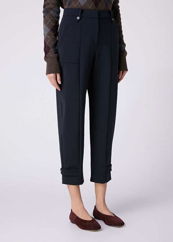 Beymen Club Lacivert Apoletli Pita Scuba Jogger Pantolon - 3