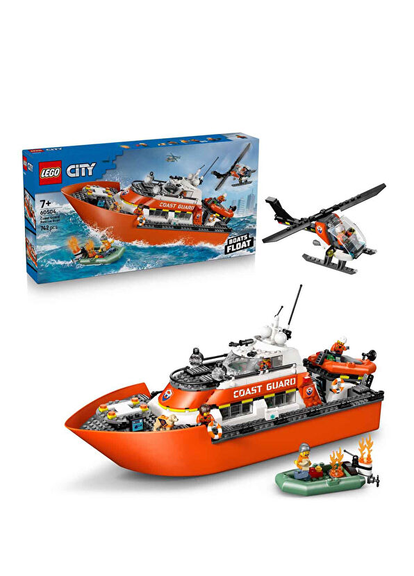 LEGO City Sahil Güvenlik Kurtarma Botu ve Helikopteri 742 Parça 7+ Yaş Yapı Oyuncağı 60504 - 1