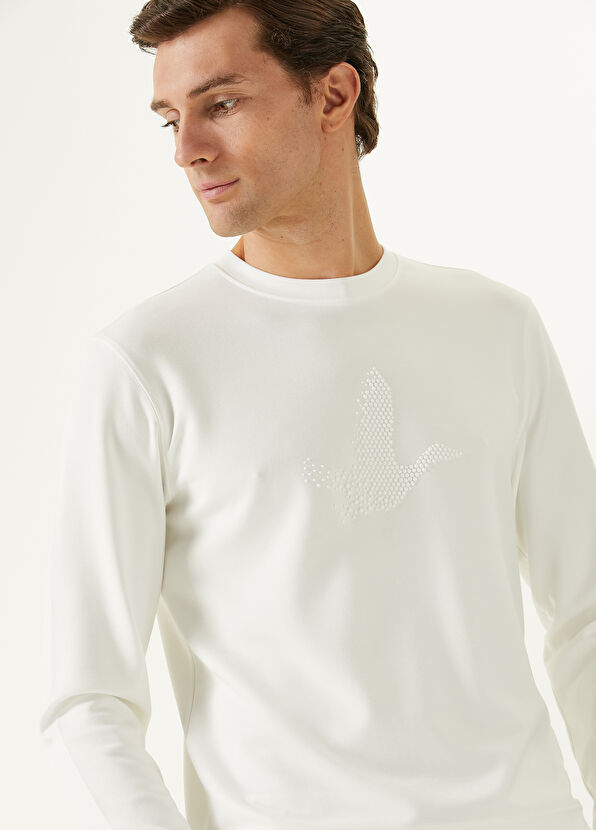 Beymen Club Kırık Beyaz Logo Detaylı Sweatshirt - 2