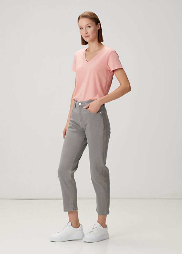 Beymen Club Salmon V-Neck Flowing T-Shirt - 2