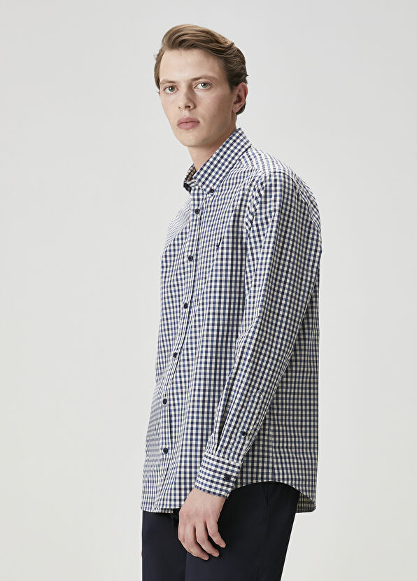 Beymen Club Lacivert Pötikare Desenli Gömlek - 4