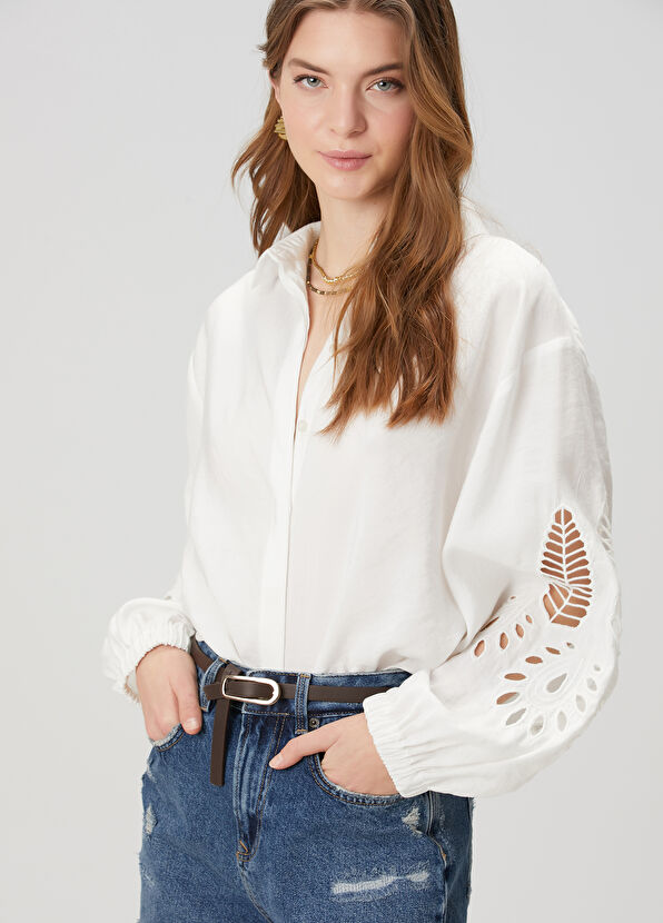 Beymen Club Off-White Embroidered Shirt - 2