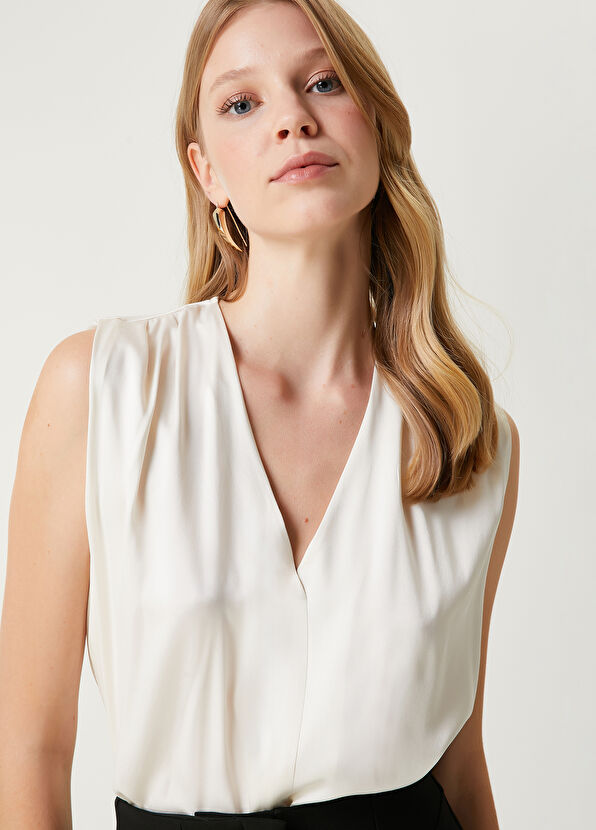 Beymen Club Off White Silk Blouse - 2