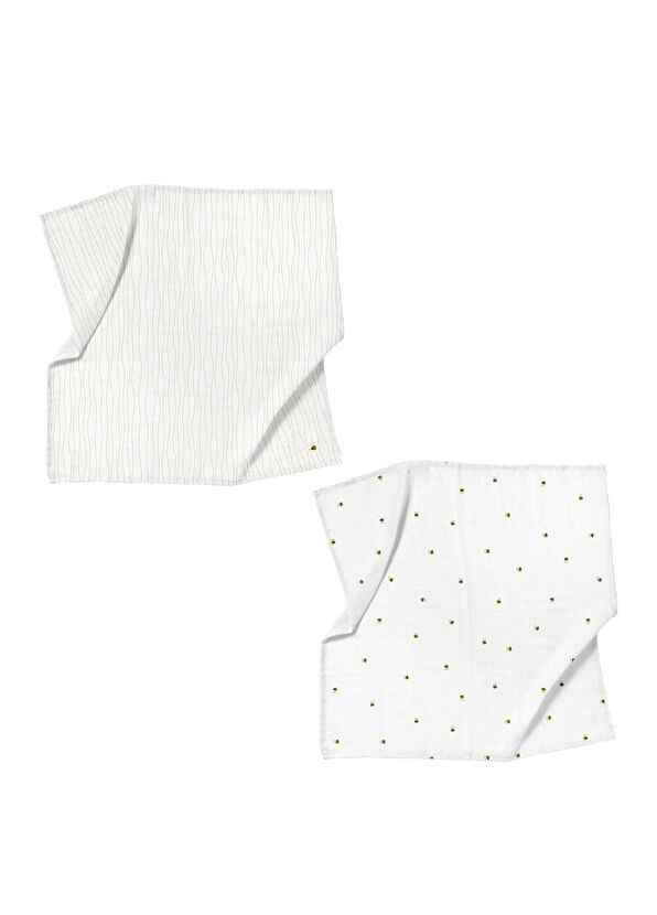 Casadora Baby Happy Bee Embroidered 100% Cotton 2-Piece Muslin Cover Set - 2