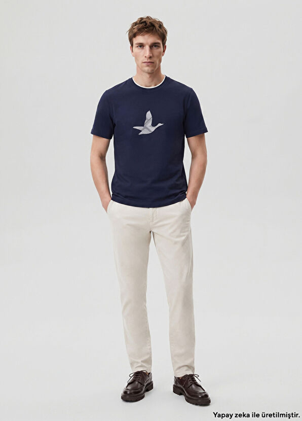 Beymen Club Regular Fit Lacivert Kaz Logolu T-shirt - 1
