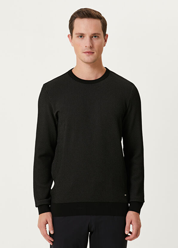 Beymen Club Black Honeycomb Textured Sweater - 1