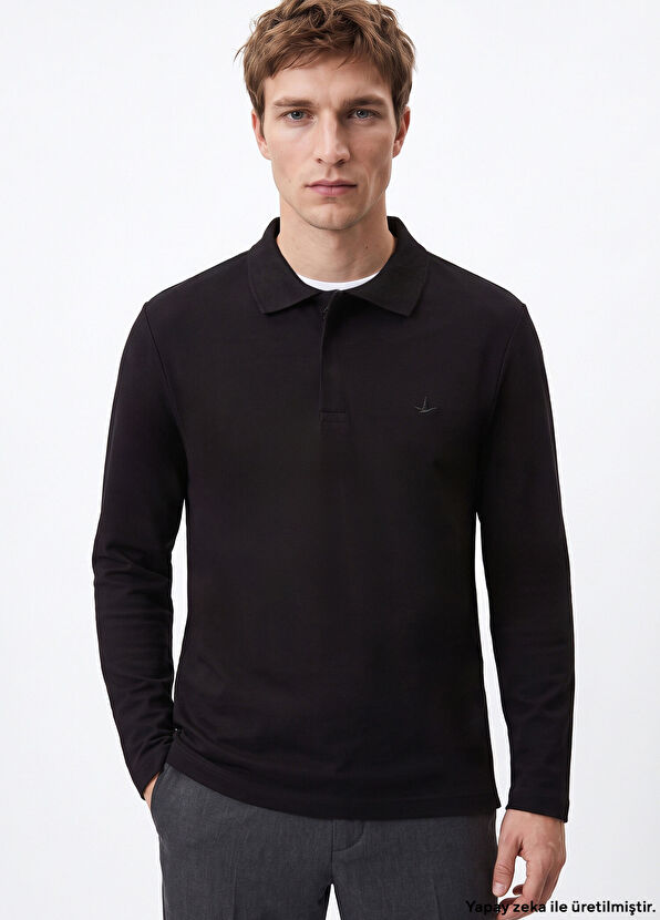 Beymen Club Comfort Fit Black Interlock Polo Shirt - 1