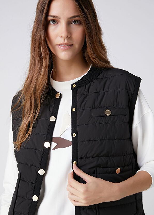 Beymen Club Siyah Kapitoneli Bomber Yelek - 4