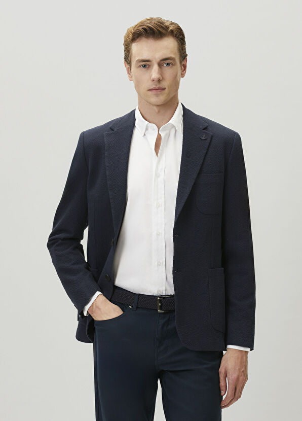 Beymen Club Navy Blue Embossed Jacket - 1