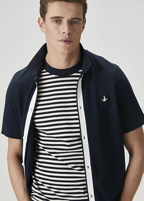 Beymen Club Navy Blue Stripe Detailed Jersey Shirt - 2