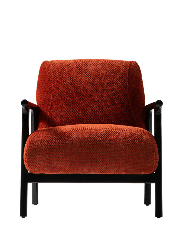 Saloni Boboli Arancio Turuncu Siyah Lake Ayaklı Berjer - 1