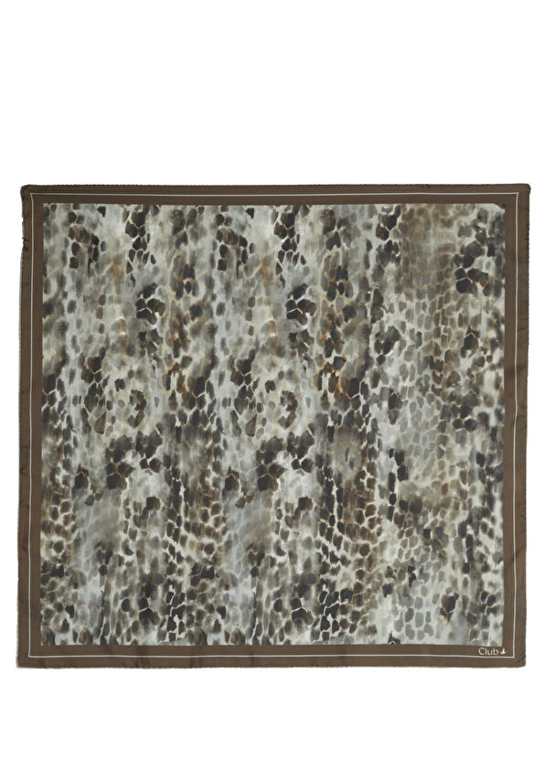 Beymen Club Brown Patterned Silk Scarf - 2