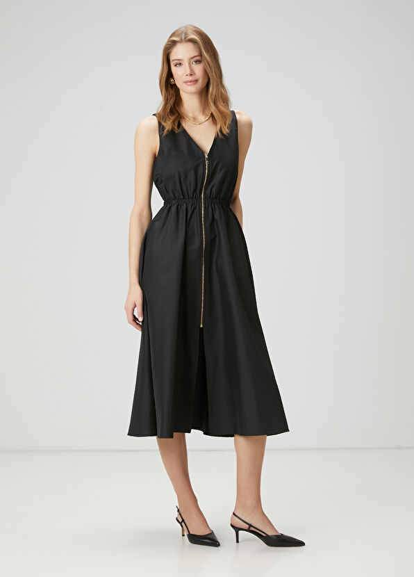 Beymen Club Siyah Midi Elbise - 4