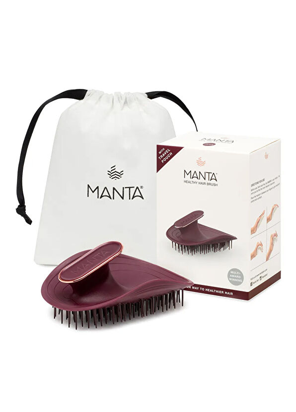 Manta Hair Original Burgundy Rose Gold Brush for Brittle Hair and Sensitive Scalp - 2