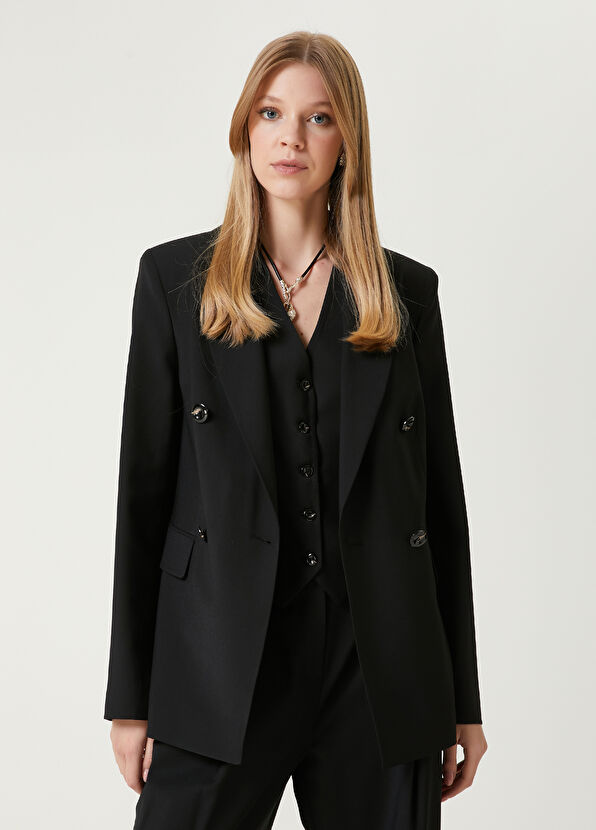 Beymen Club Black Double-Breasted Blazer - 1
