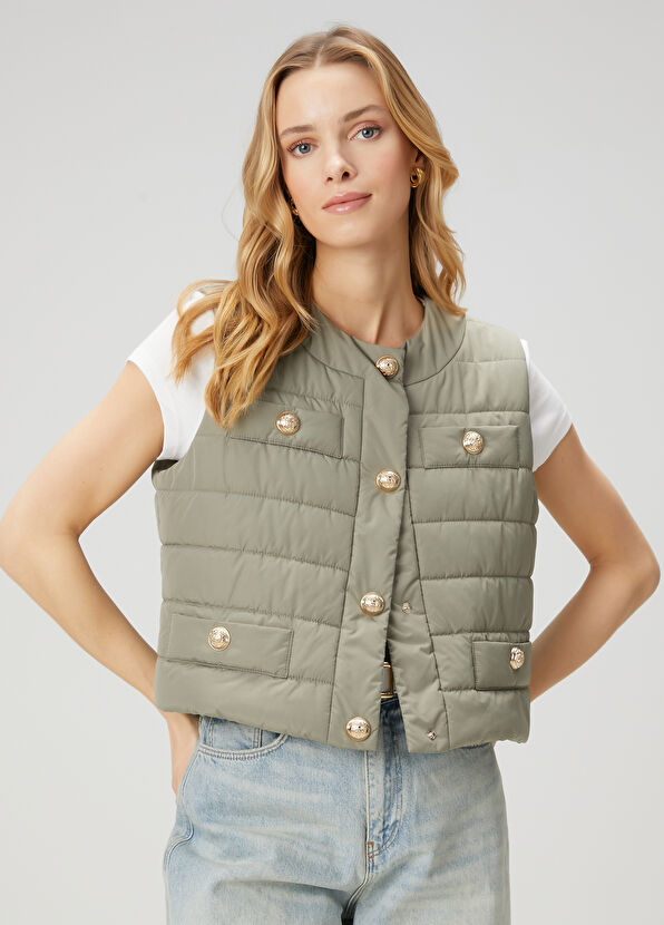 Beymen Club Light Khaki Quilted Vest - 1