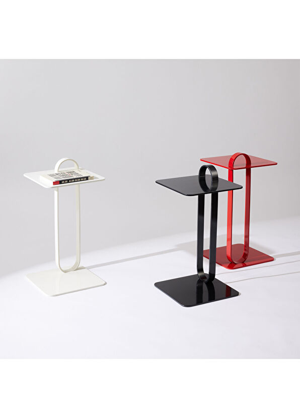 Gaen Studio Handy Alüminyum Koyu Gri Yan Sehpa - 4