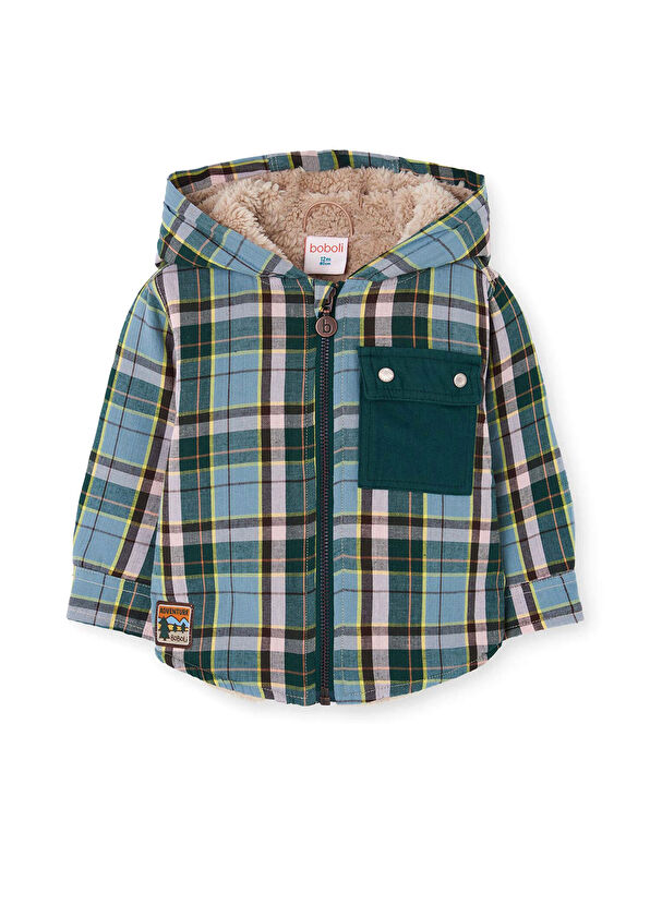 Boboli Colorful Patterned Welsoft Hooded Boys' Jacket - 1