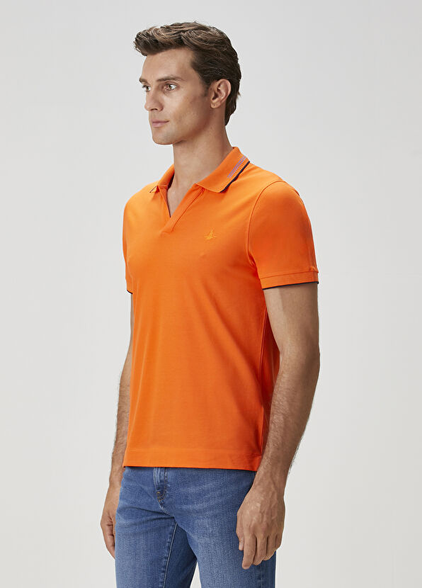 Beymen Club Orange Polo Neck T-Shirt - 4