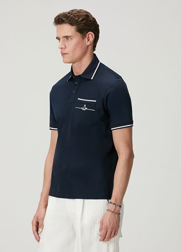 Beymen Club Comfort Fit Navy Blue Polo T-Shirt - 4