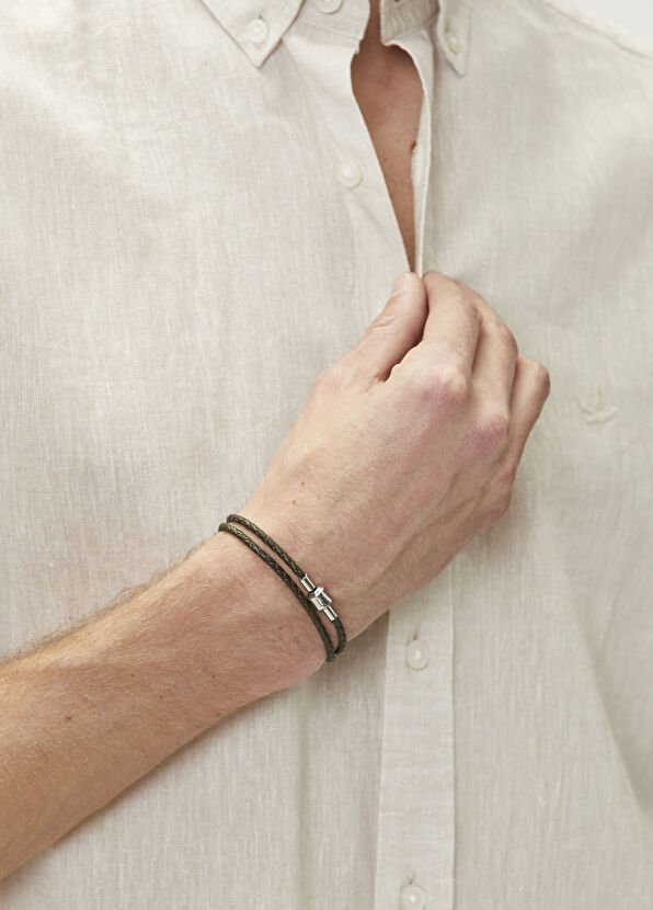 Beymen Club Khaki Men's Leather Bracelet - 2