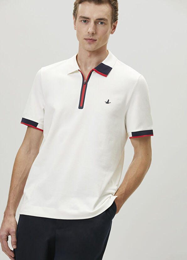 Beymen Club Beyaz Comfort Fit Polo Pike T-shirt - 1