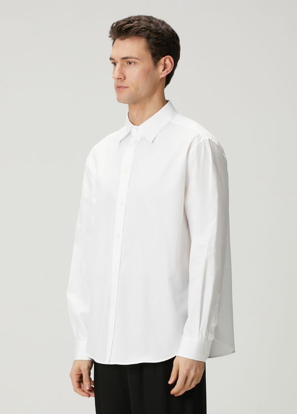 Loewe White Logo Embroidered Shirt - 3
