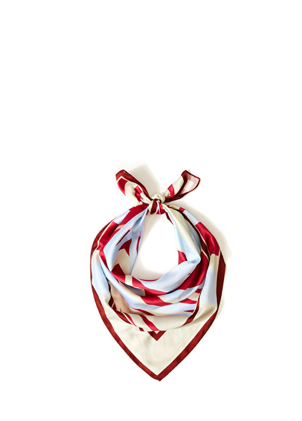 Beymen Club Çok Renkli Desenli Saten Fular - 1