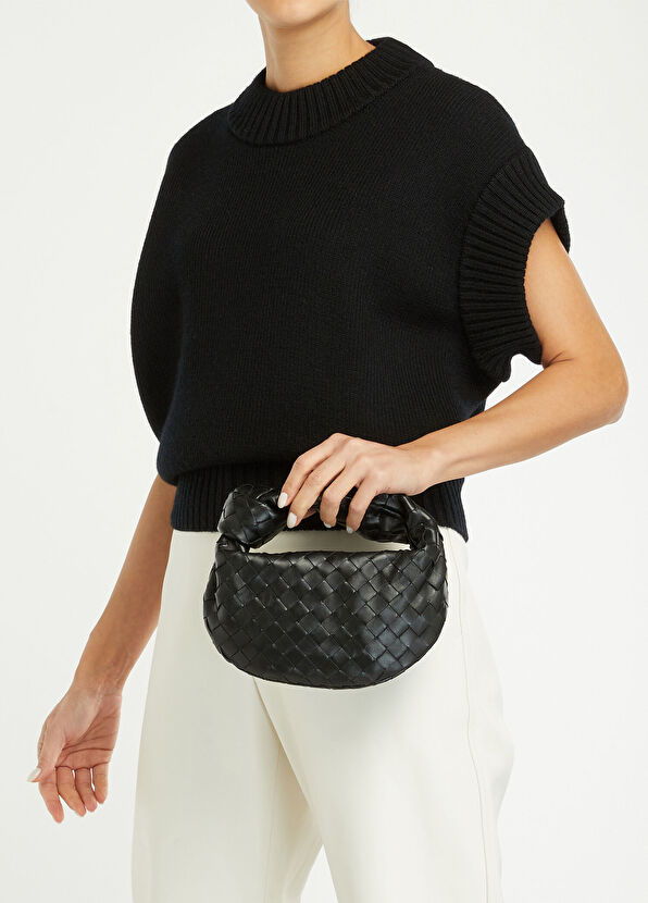 Mini Jodie Siyah Kadın Deri Çanta - Görsel 3