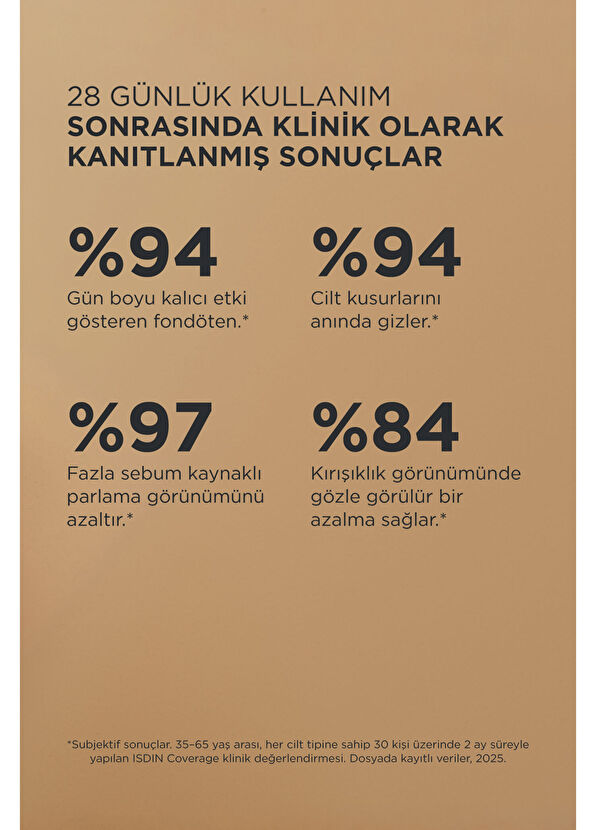 Isdin Coverage SPF50+ Yüksek Korumalı Yaşlanma Karşıtı Fondöten 2.0 Beige 30 gr  - 4