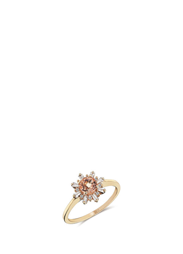 Reis Kuyumculuk The Morganite 14 Ayar Rose Gold Kadın Pırlanta Yüzük - 1