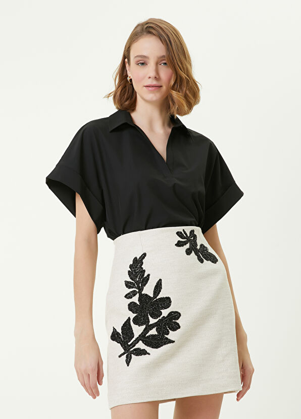 Beymen Club Siyah Polo Yaka Bluz - 1