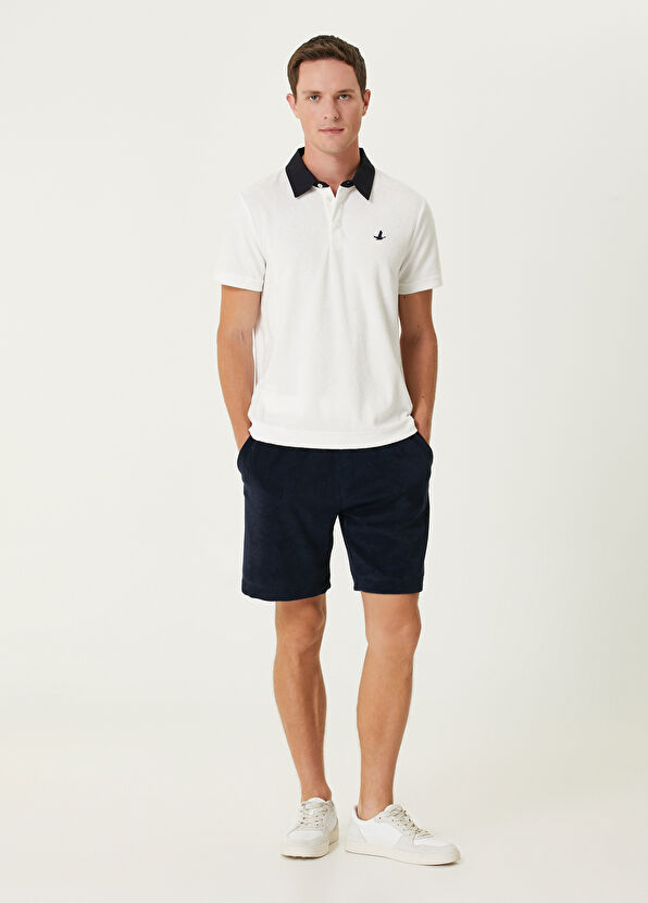 Beymen Club Beyaz Polo Yaka Havlu Dokulu T-shirt - 3
