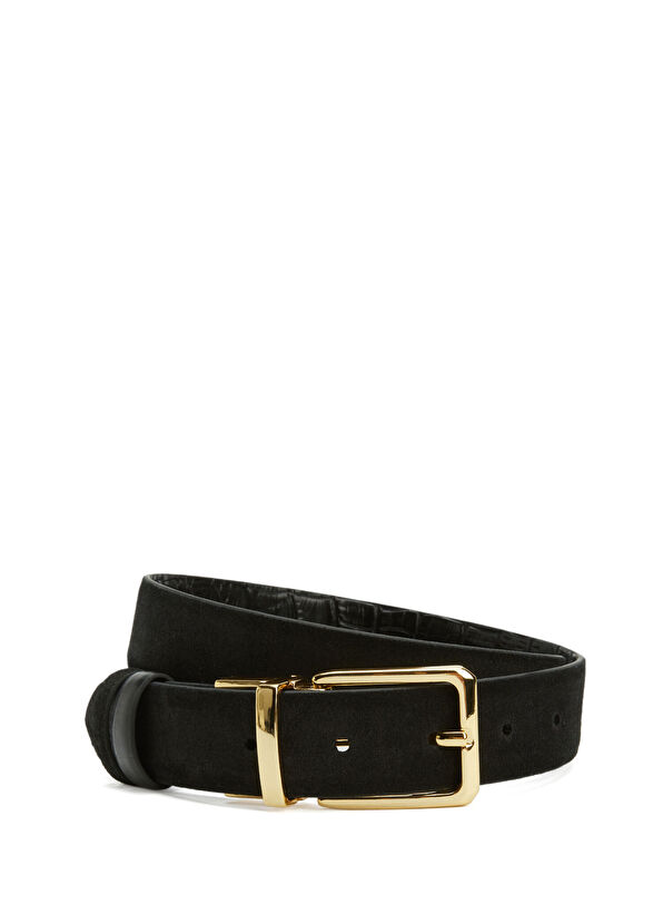 Beymen Club Black Crocodile Double-Sided Women's Leather Belt - 2