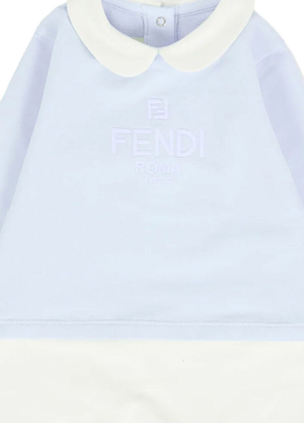 Fendi Light Blue Baby Romper Set - 4
