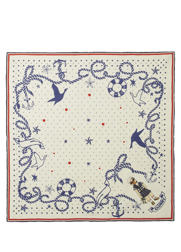 Beymen Club Blue Marine Clubby Women's Linen Shawl - 1