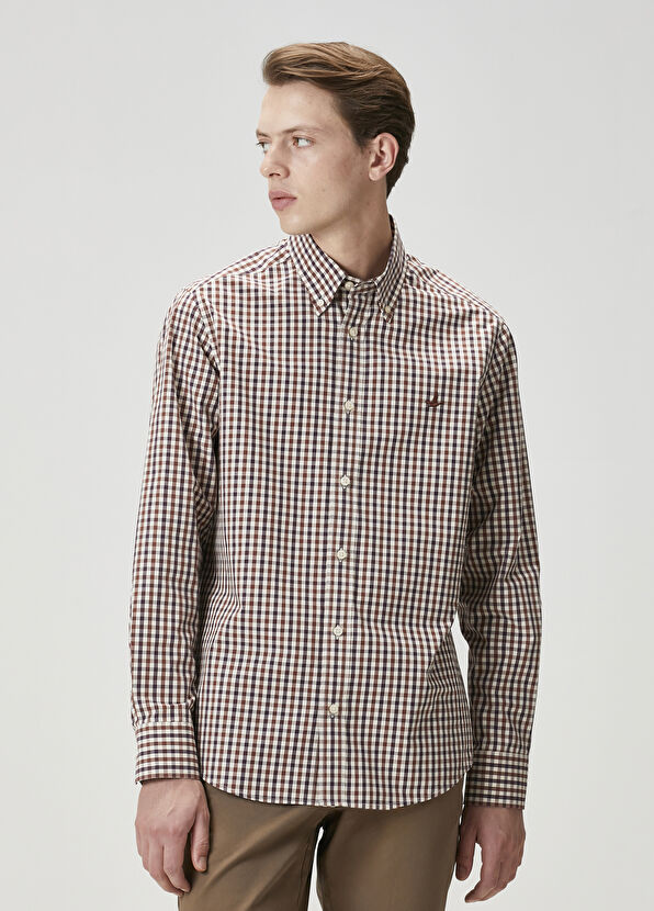 Beymen Club Kahverengi Pötikare Desenli Gömlek - 3